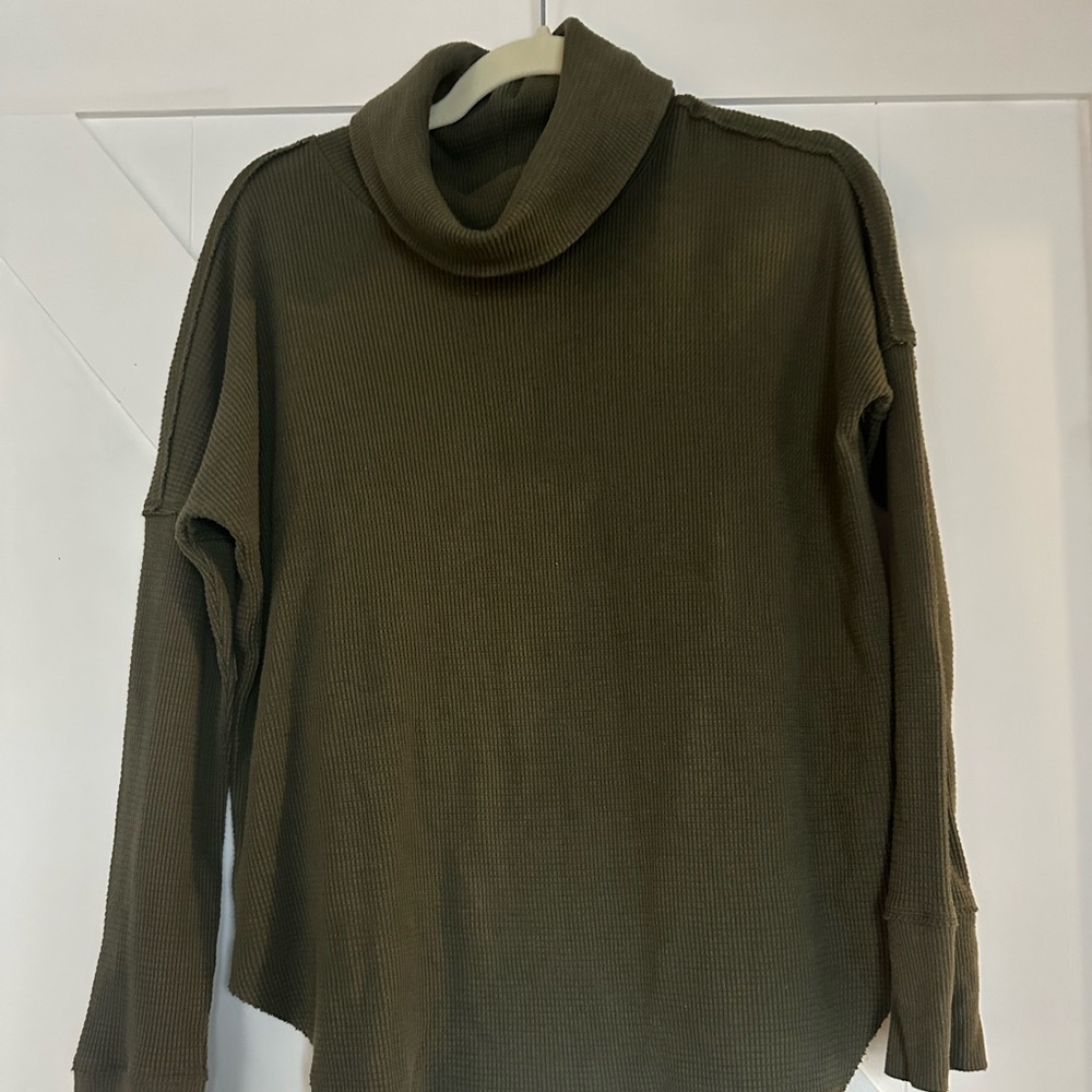 TNA waffle long sleeve turtleneck